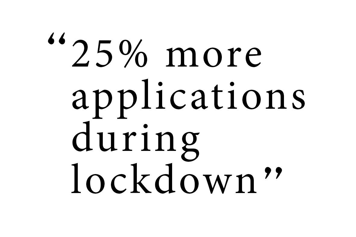 Quarter more applications during lockdown